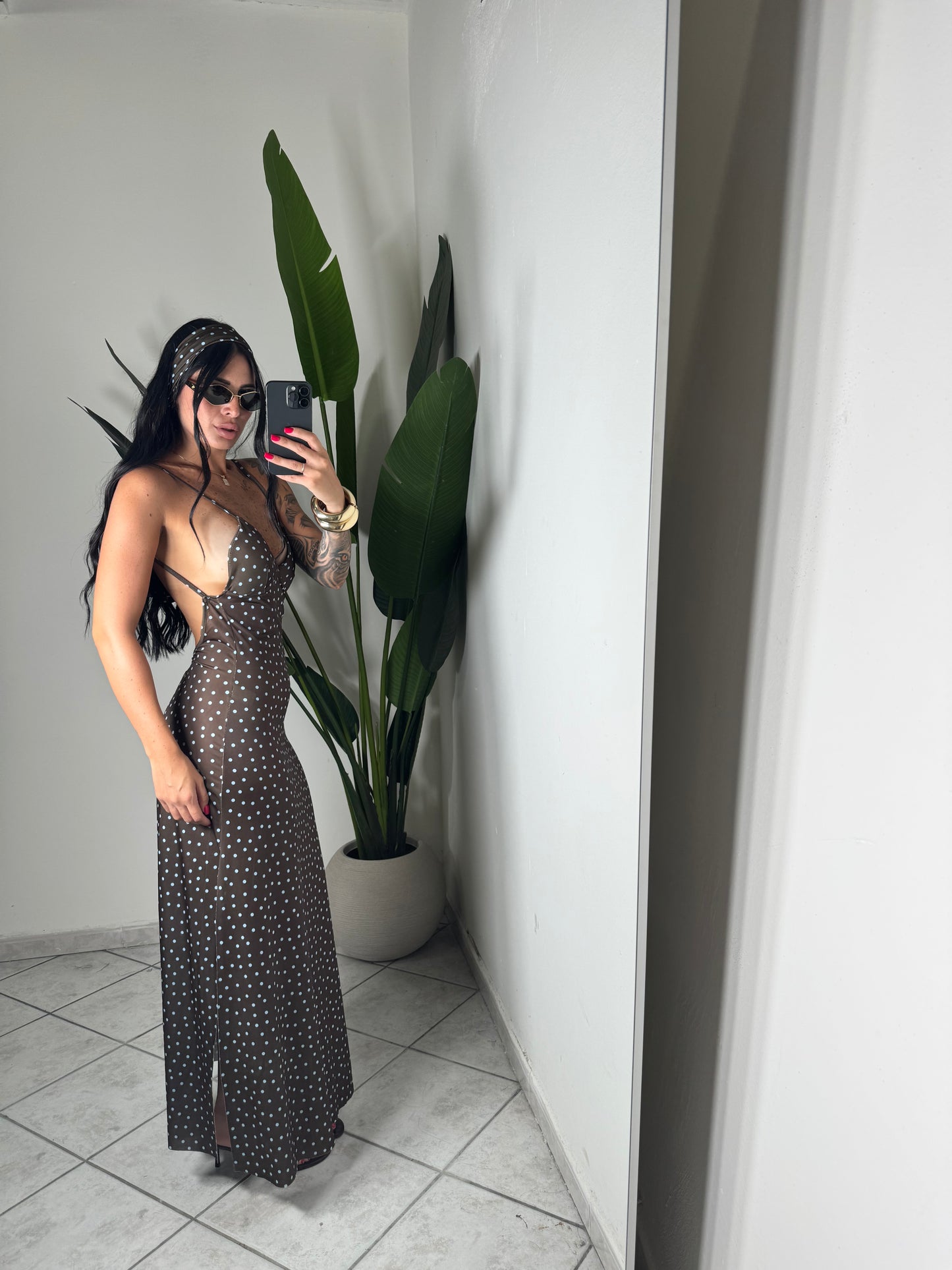Long dress pois✨marrone