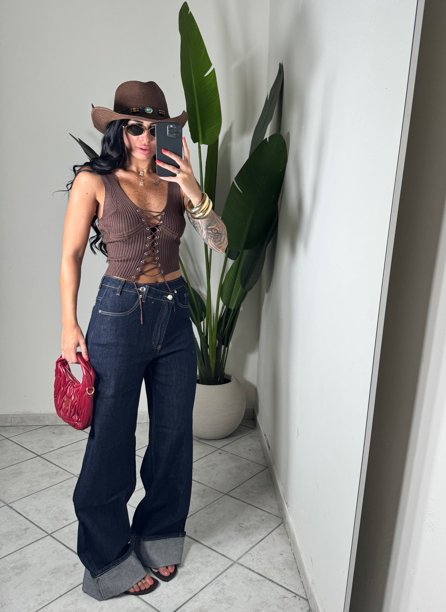 Jeans piegone trasversale✨