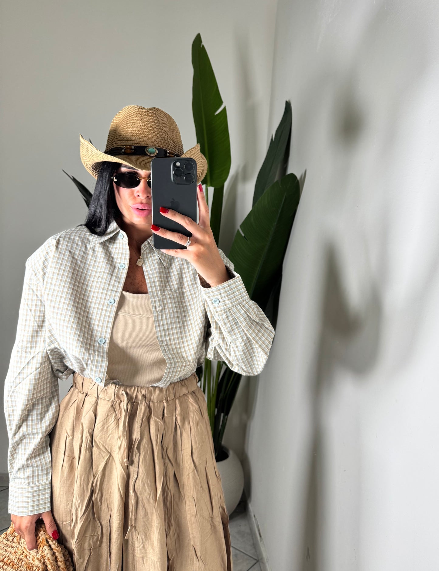 Camicia quadri ✨beige azzurra