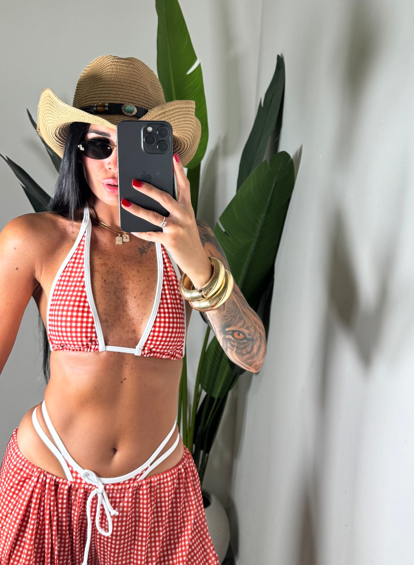 BEACHWEAR QUADRI ROSSO✨