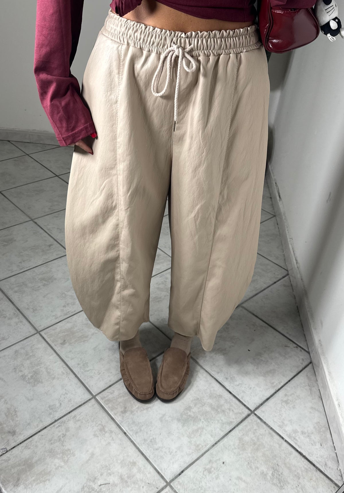 Maxi bermuda eco-pelle✨beige