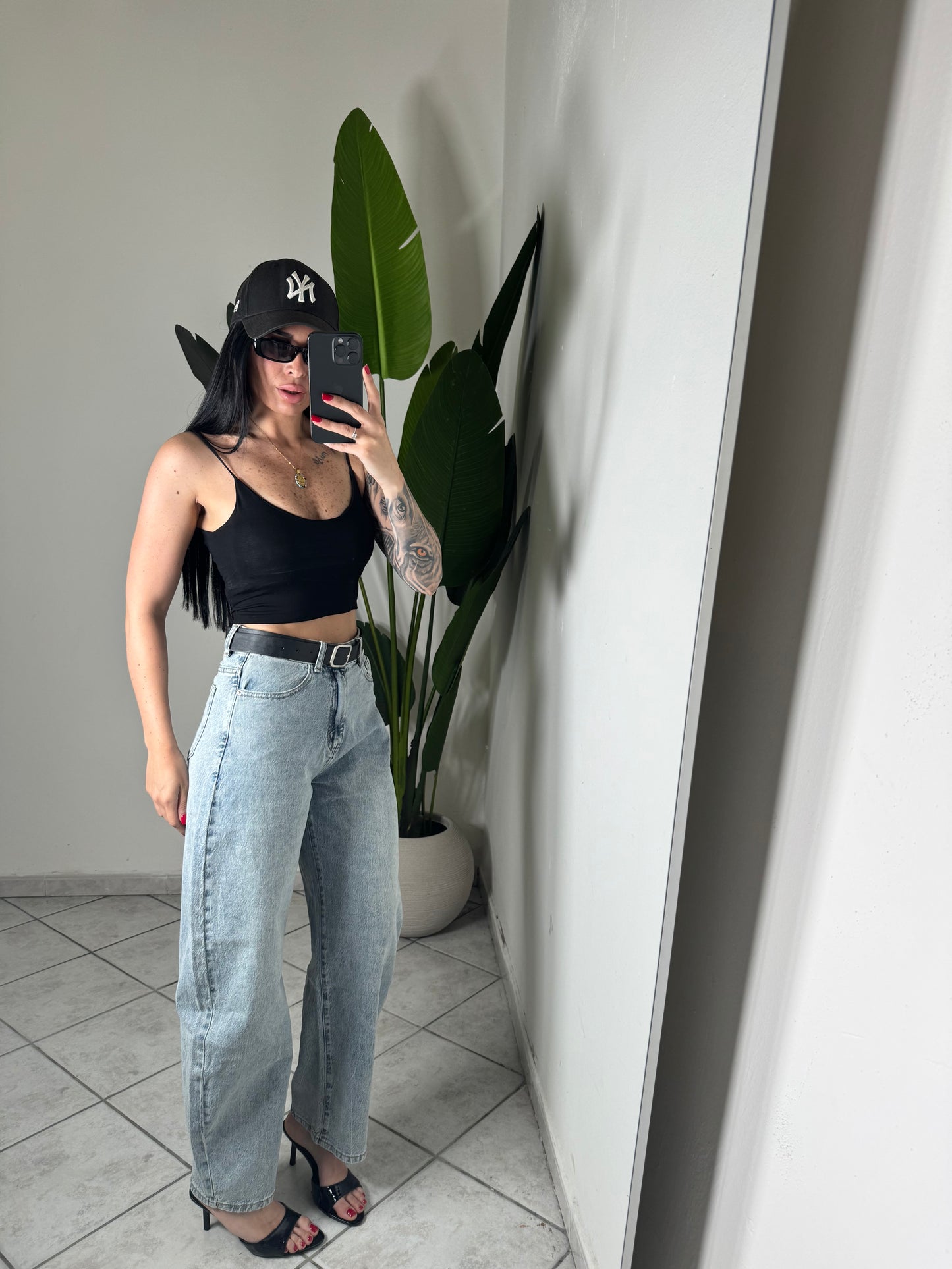 Jeans ballon con cintura
