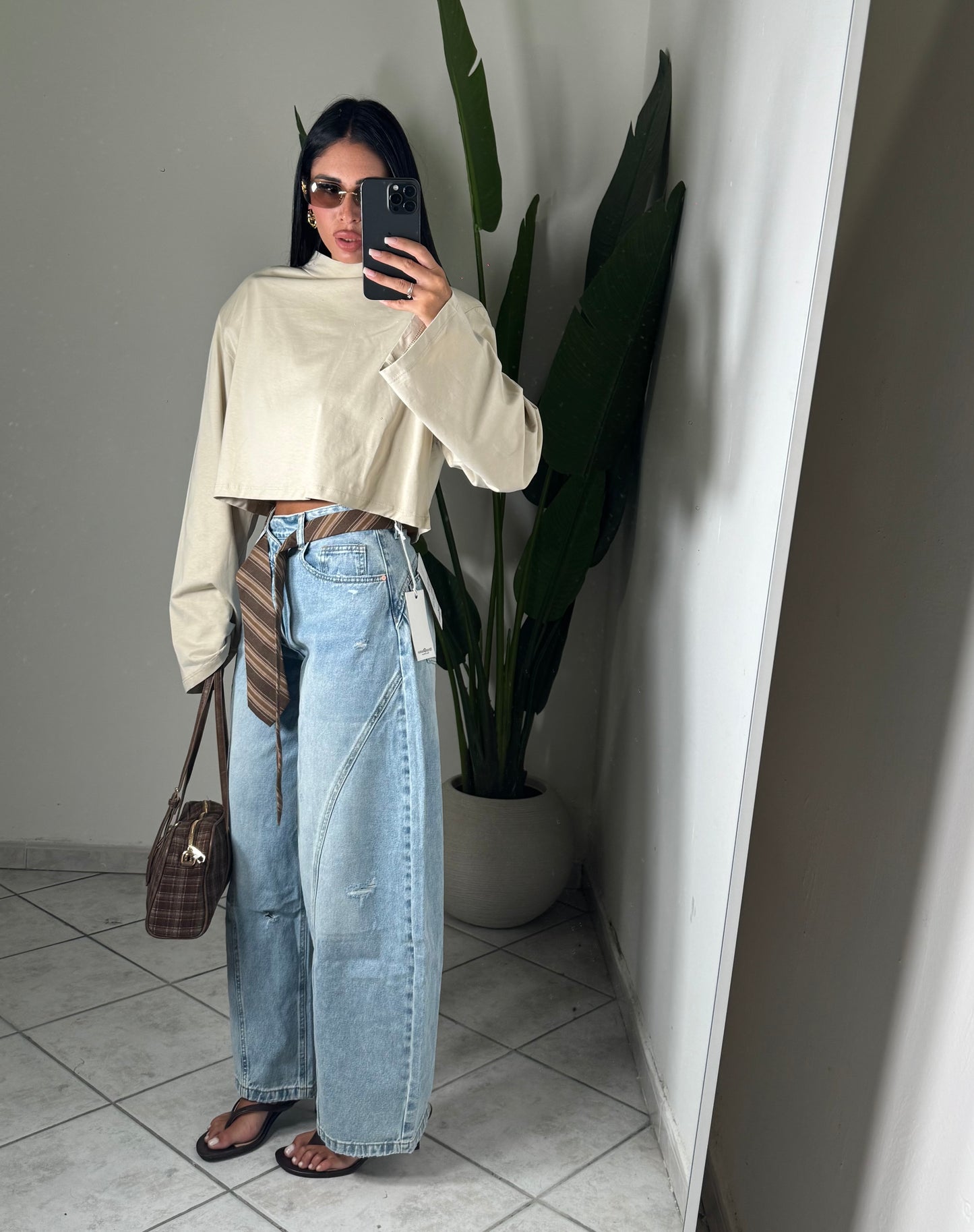 Jeans miss bon bon con cravatta✨