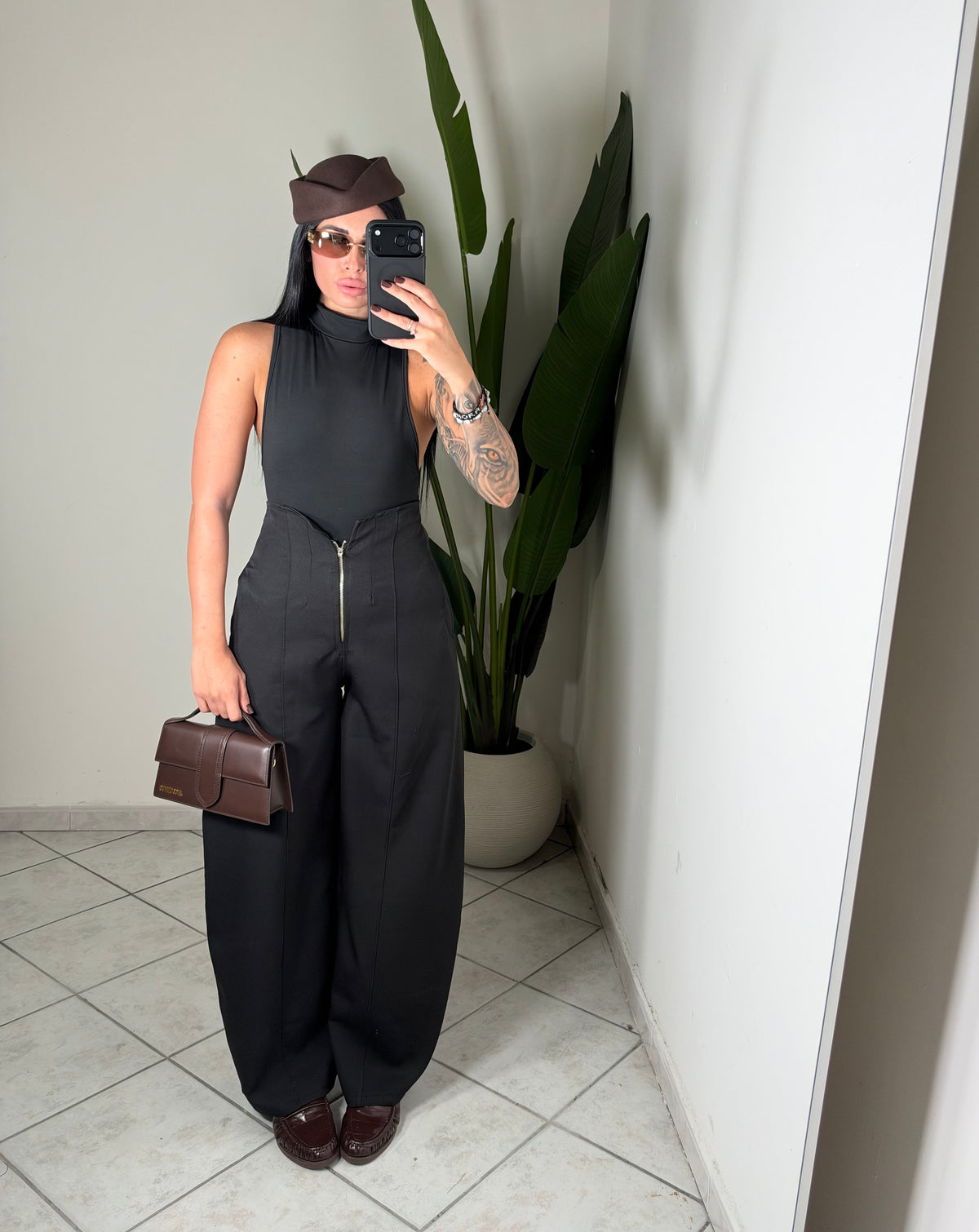PANTALONE ZIP NERO✨