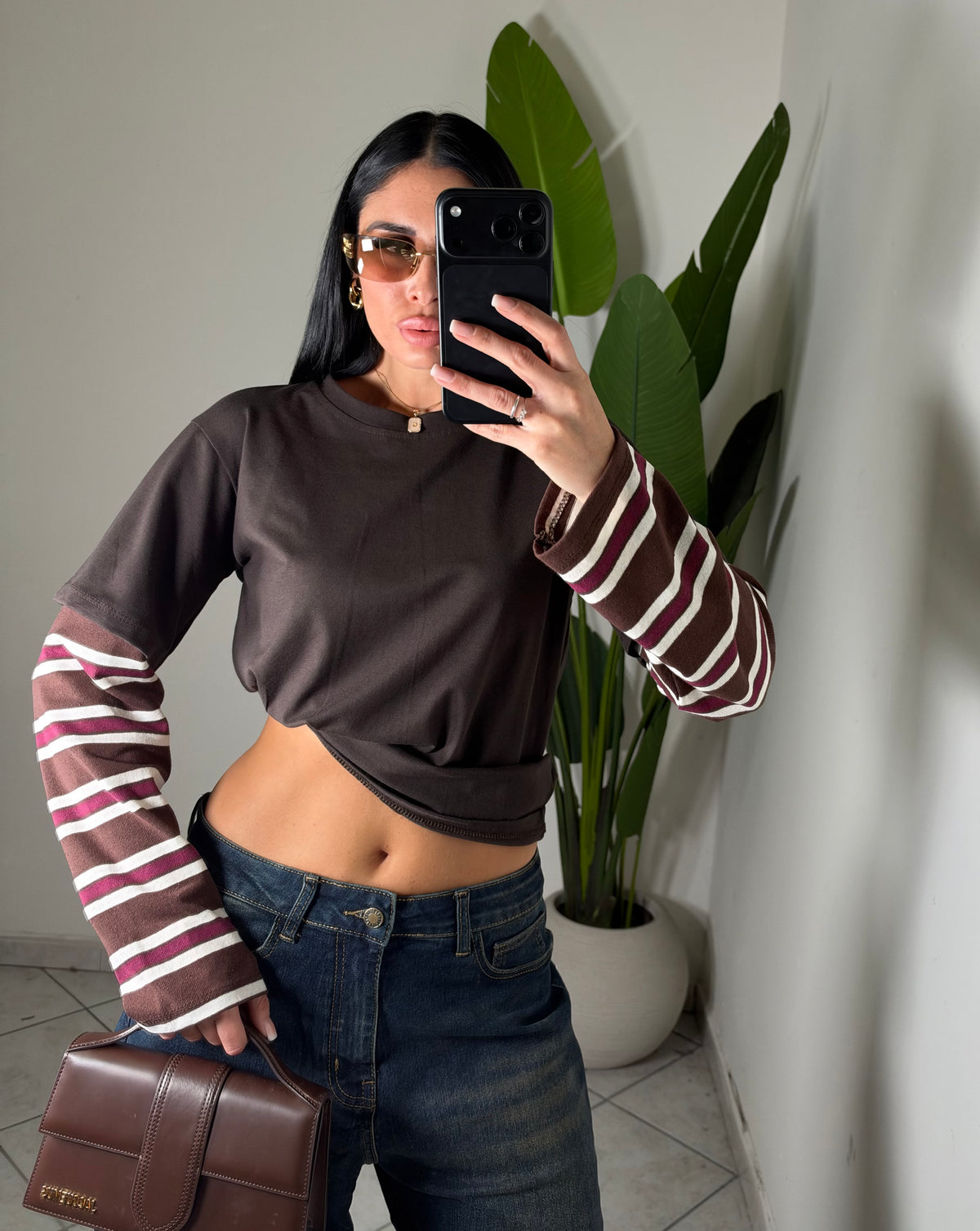 T-shirt maniche righe✨