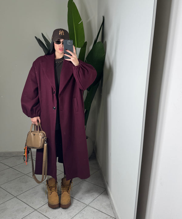 Maxi coat ballon✨Bordó