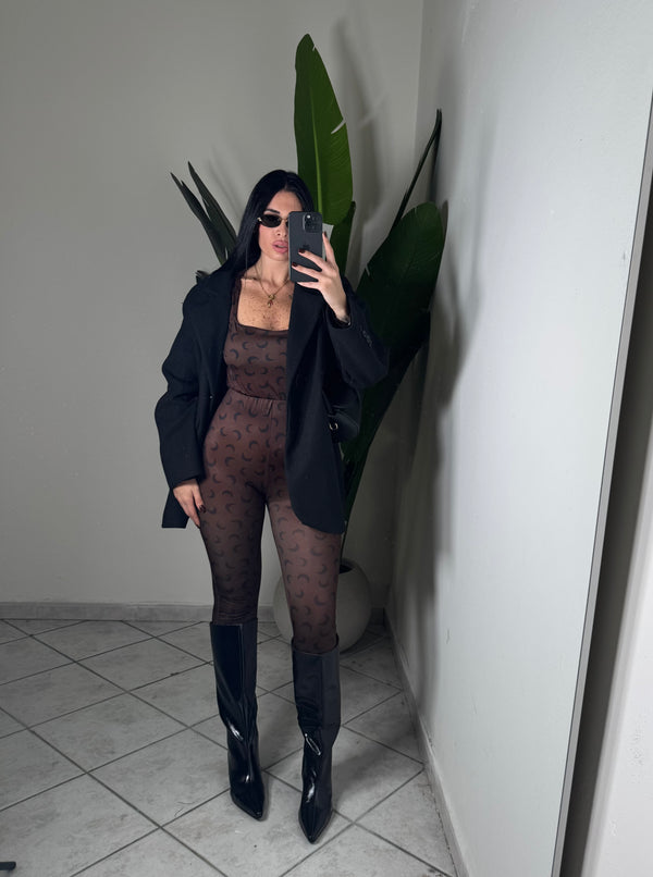 Coordinato luna scollo quadrato✨marrone