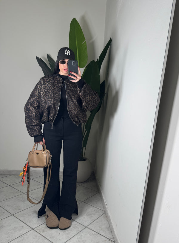 Bomber animalier scuro ✨