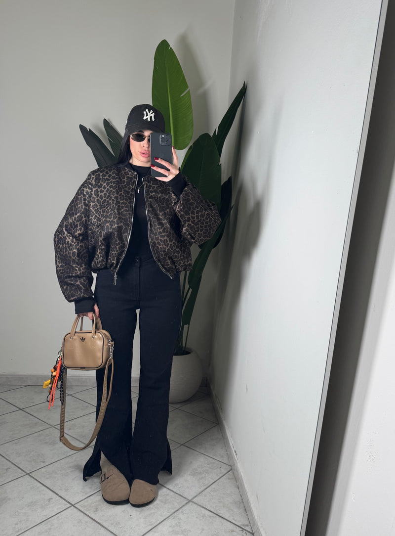 Bomber animalier scuro ✨