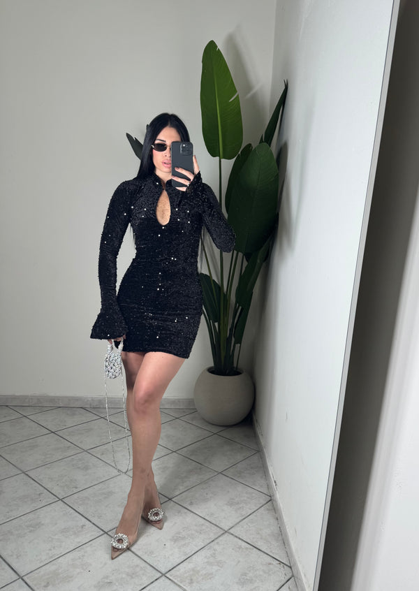DRESS PAILLETTES ✨nero