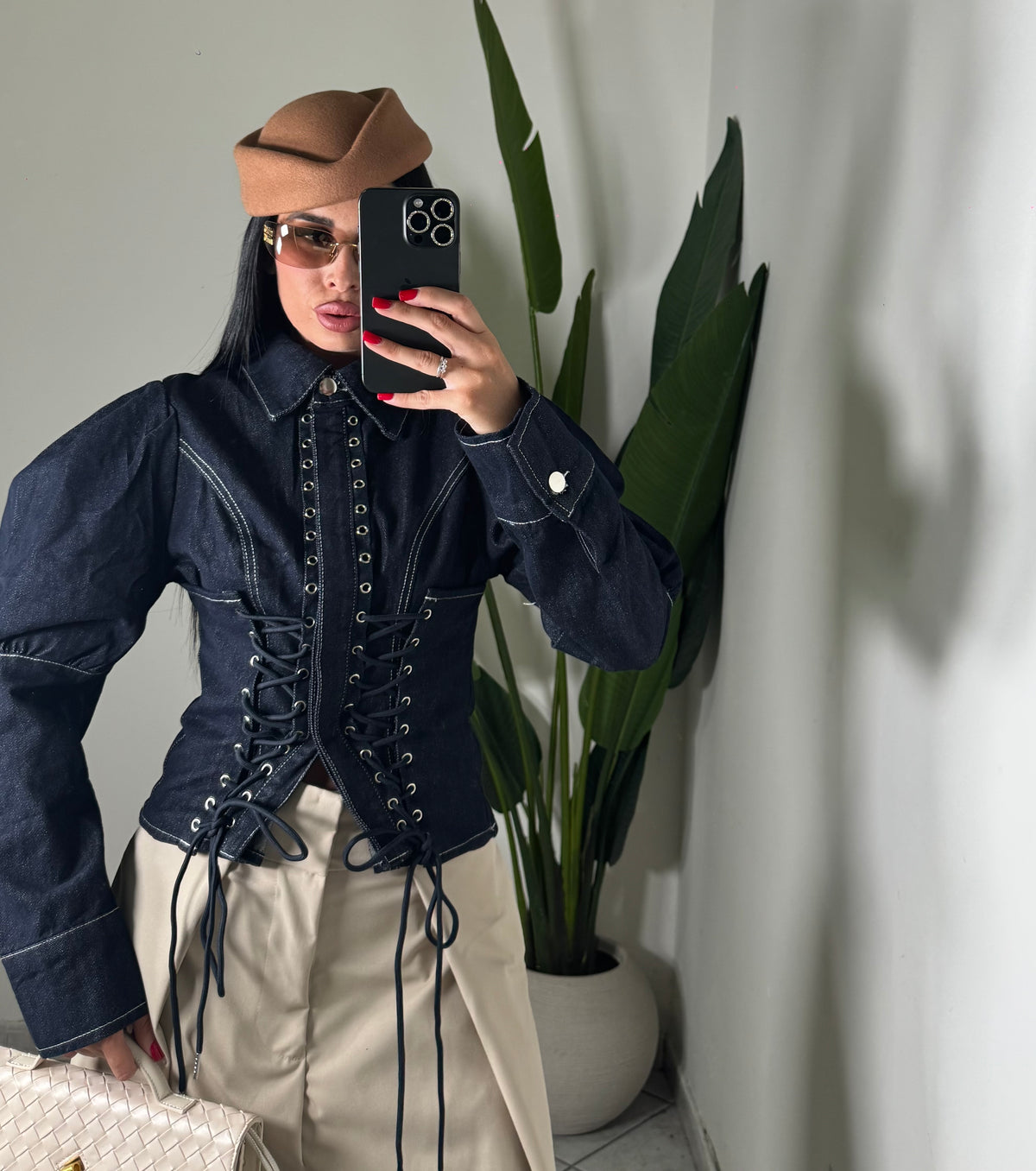 Camicia stringhe denim✨