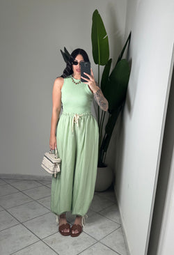 PANTALONE IN LINO CON LACCETTI ✨