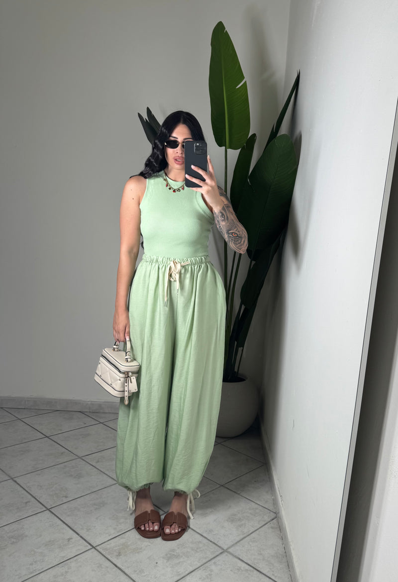 PANTALONE IN LINO CON LACCETTI ✨