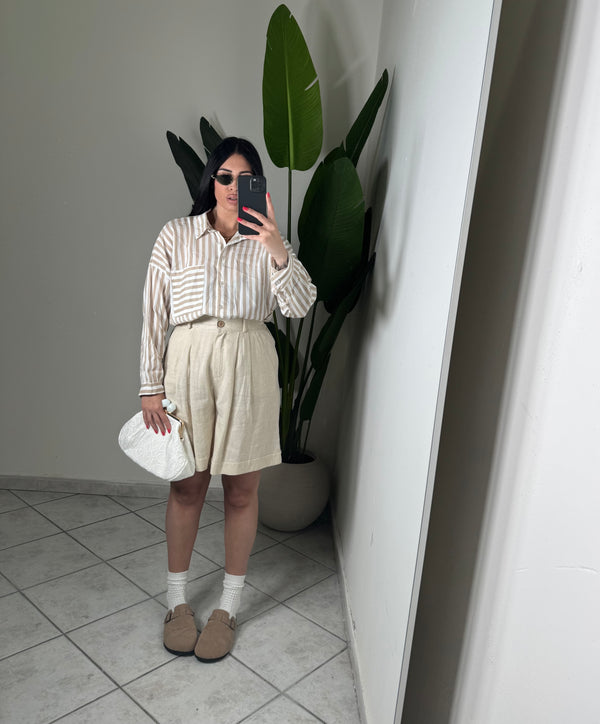 CAMICIA RIGHE BEIGE