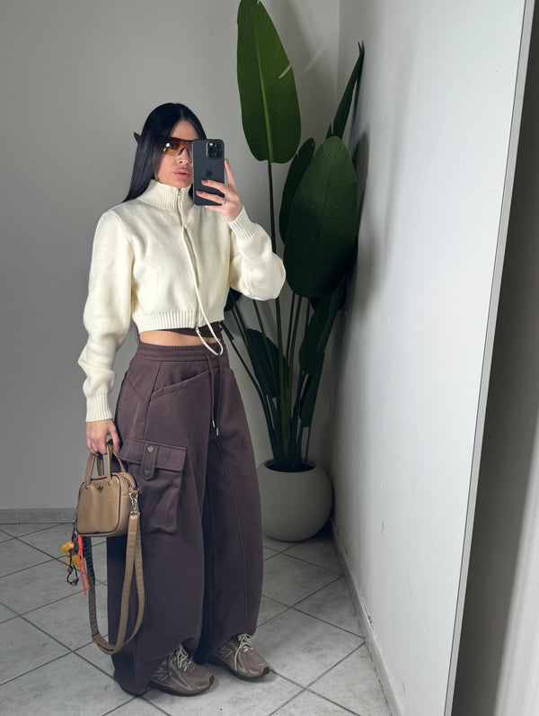 Pantalone cargo tuta✨CHOCO