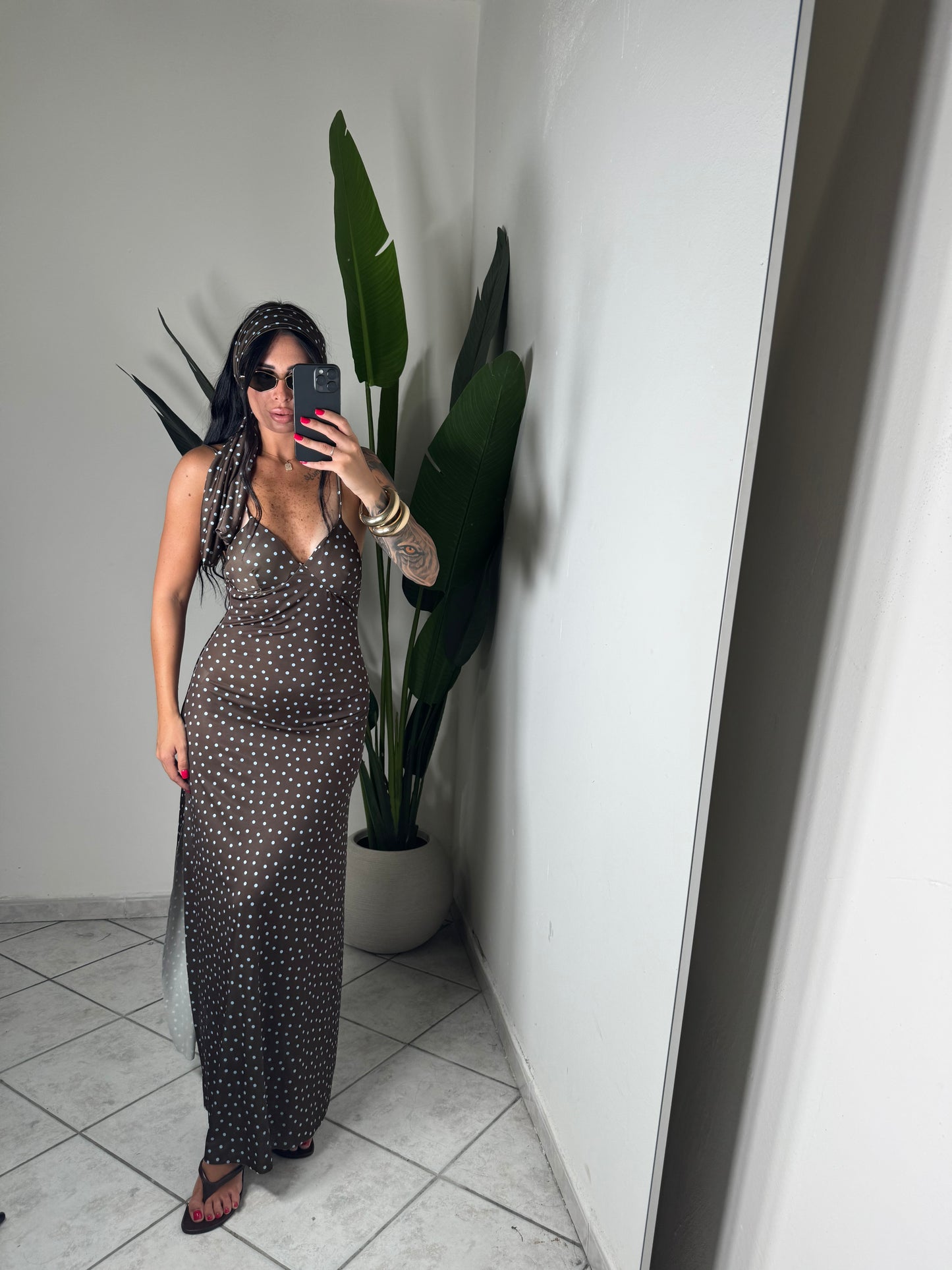 Long dress pois✨marrone
