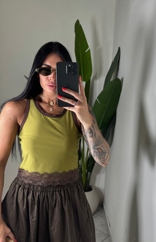 CANOTTA CROP MERLETTO✨
