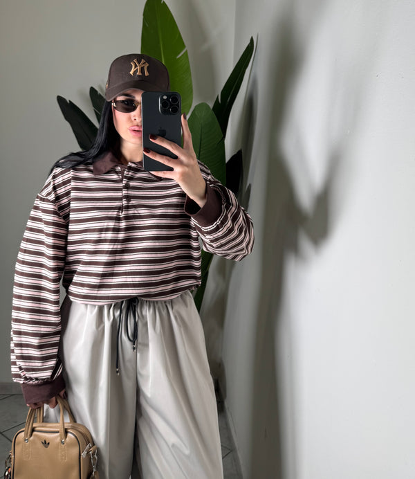 Polo rosa e marrone✨