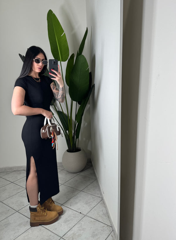 DRESS costine con spacco laterale✨