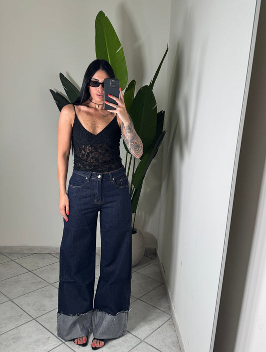 Jeans piegone con tasche CUORE✨