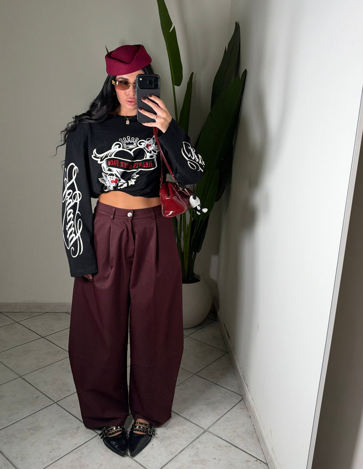 Pantalone JUST WEST✨Bordó