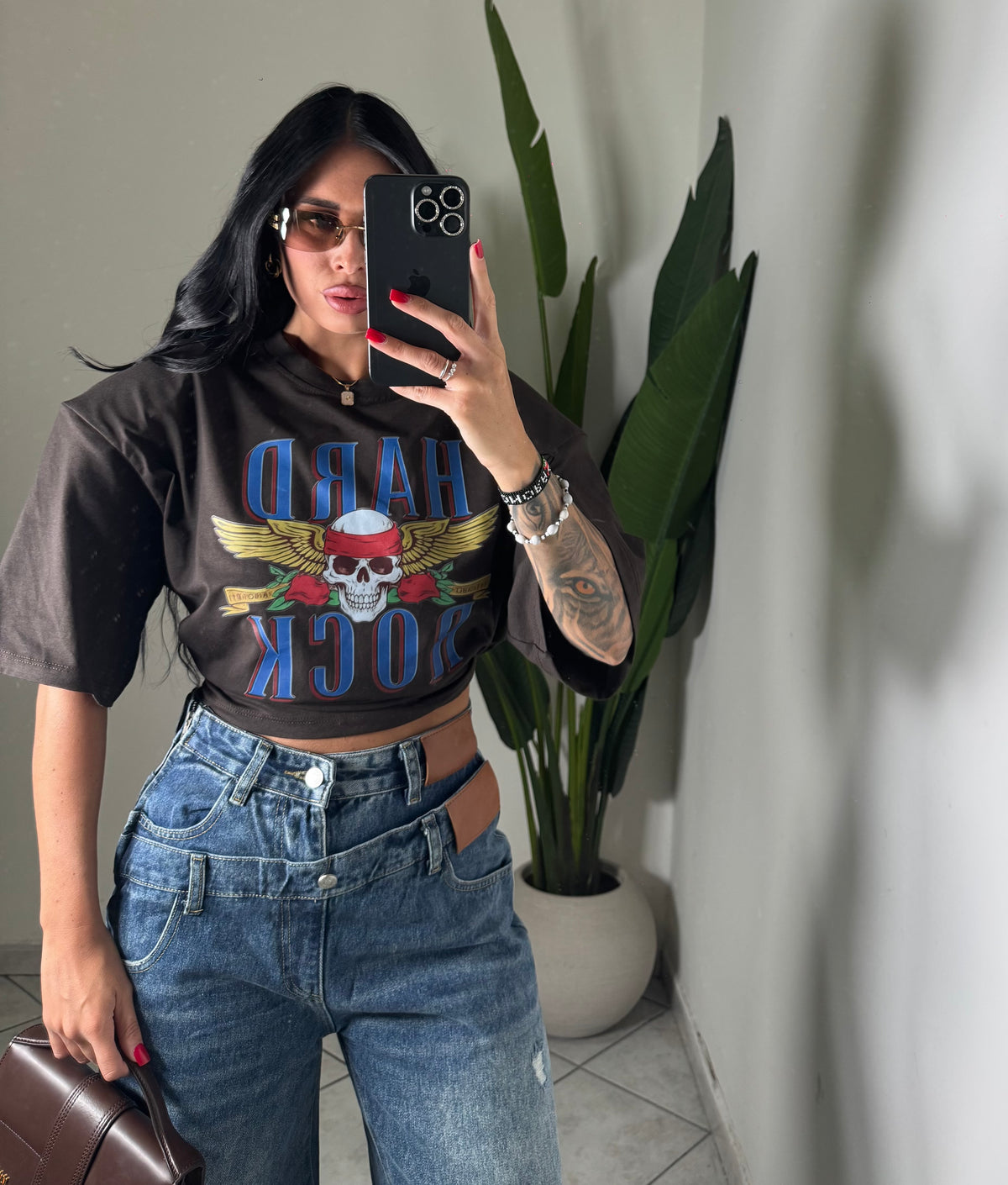 T-shirt crop rock✨