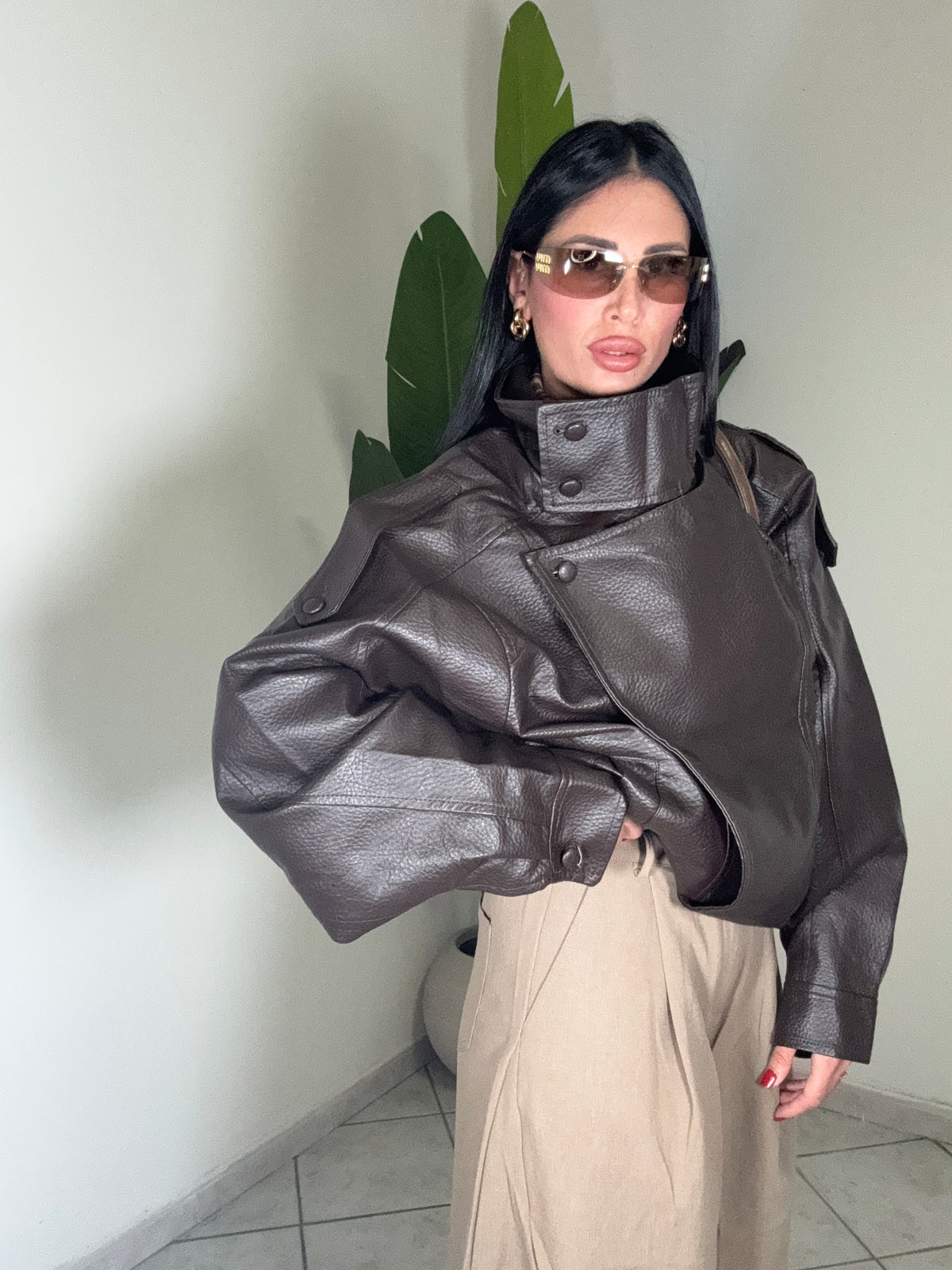 Chiodo over size marrone ✨