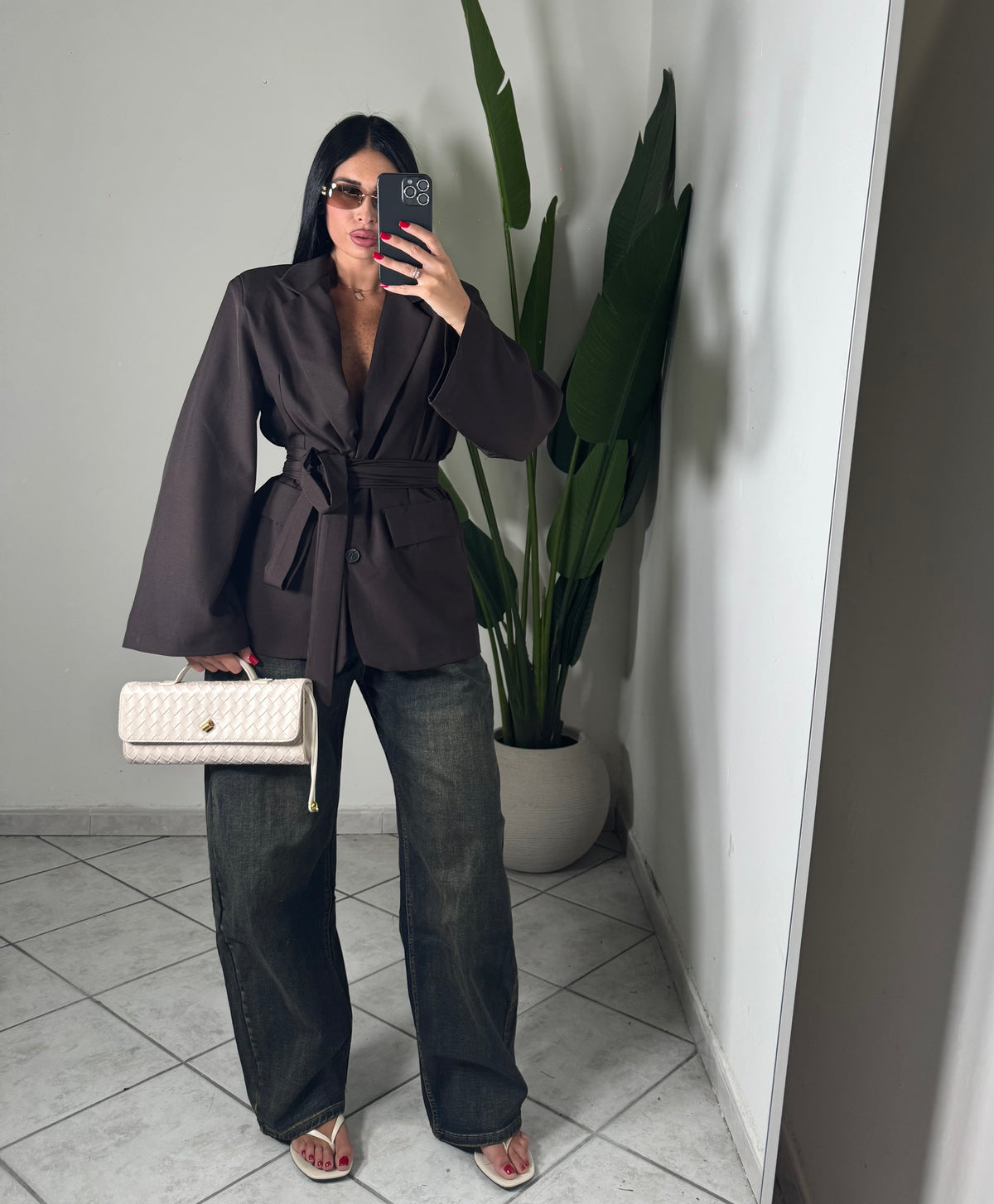 Blazer con cintura ✨marrone