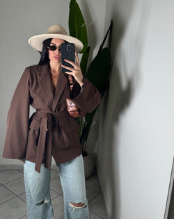 Blazer con cintura✨marrone