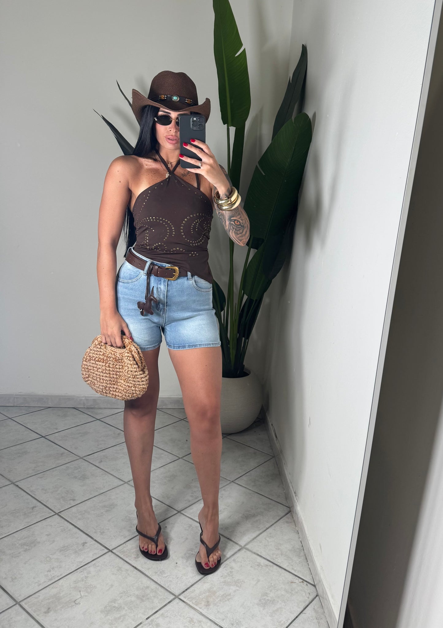 Short denim con cintura✨