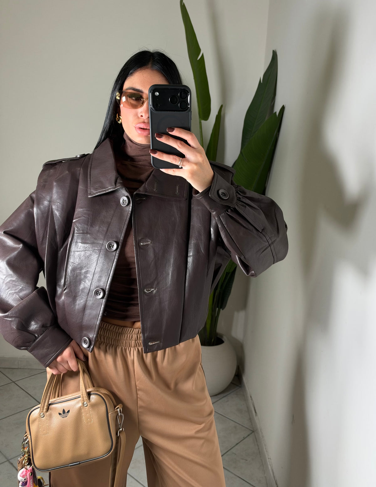 Chiodo eco-pelle✨marrone
