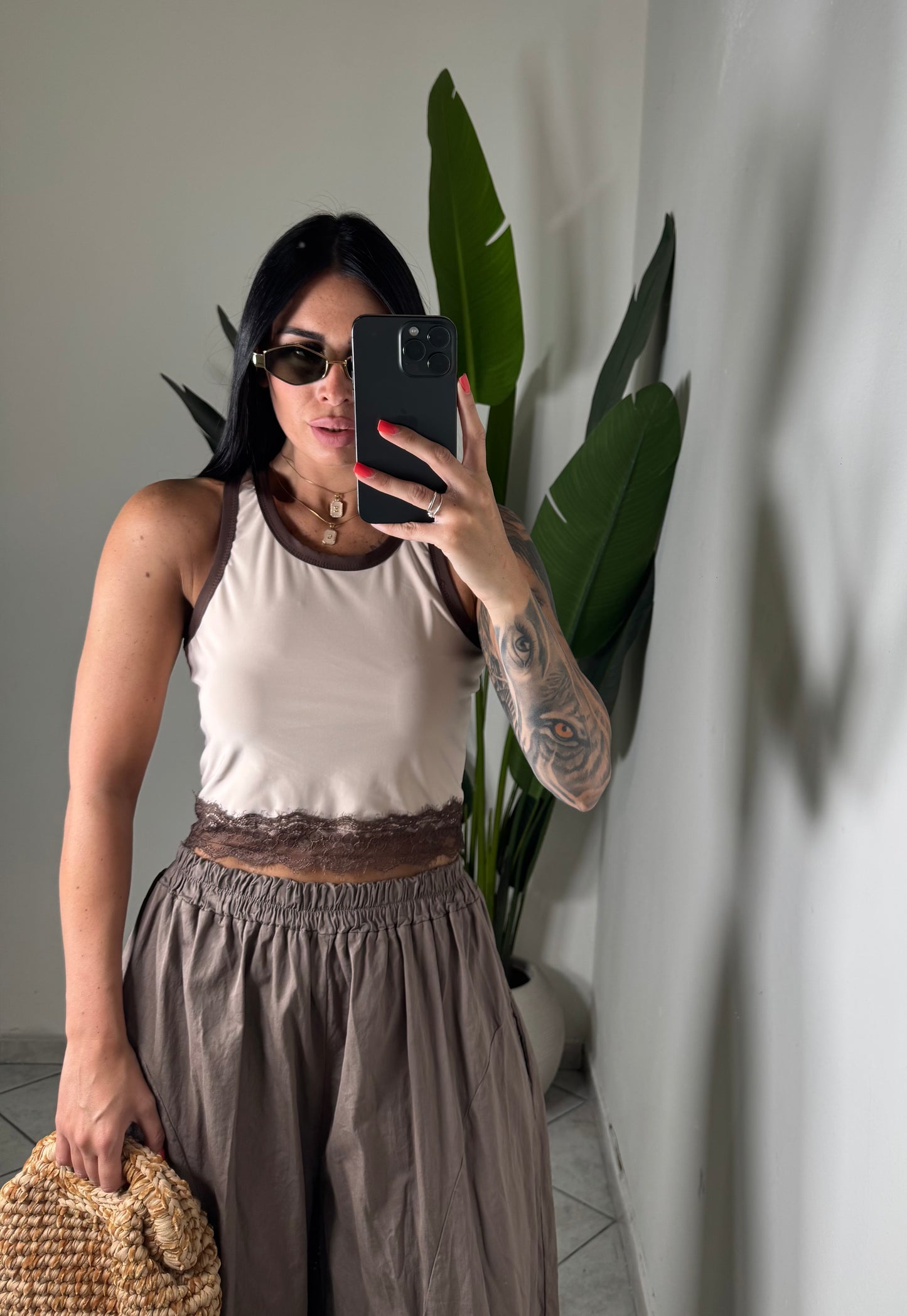 CANOTTA CROP MERLETTO✨