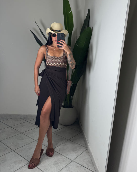 Gonna pareo lino ✨marrone