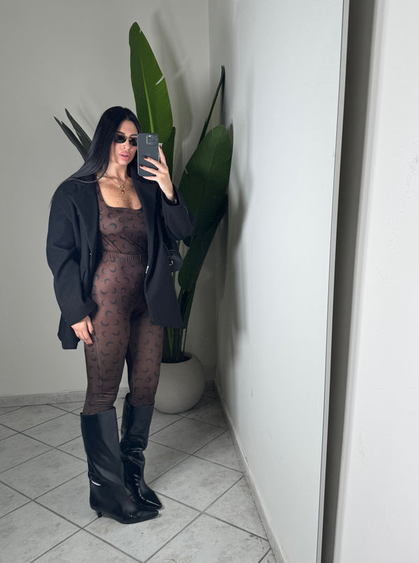 Coordinato luna scollo quadrato✨marrone