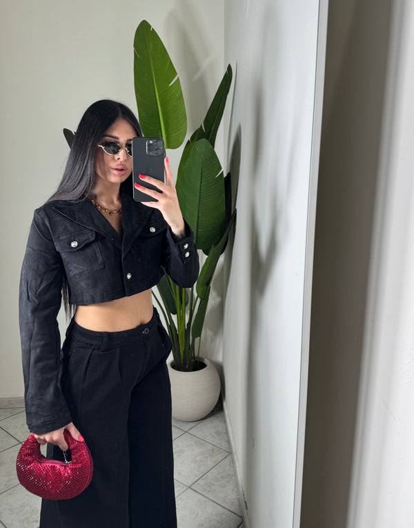 GIUBINETTO CROP MOOD ZARA NERO
