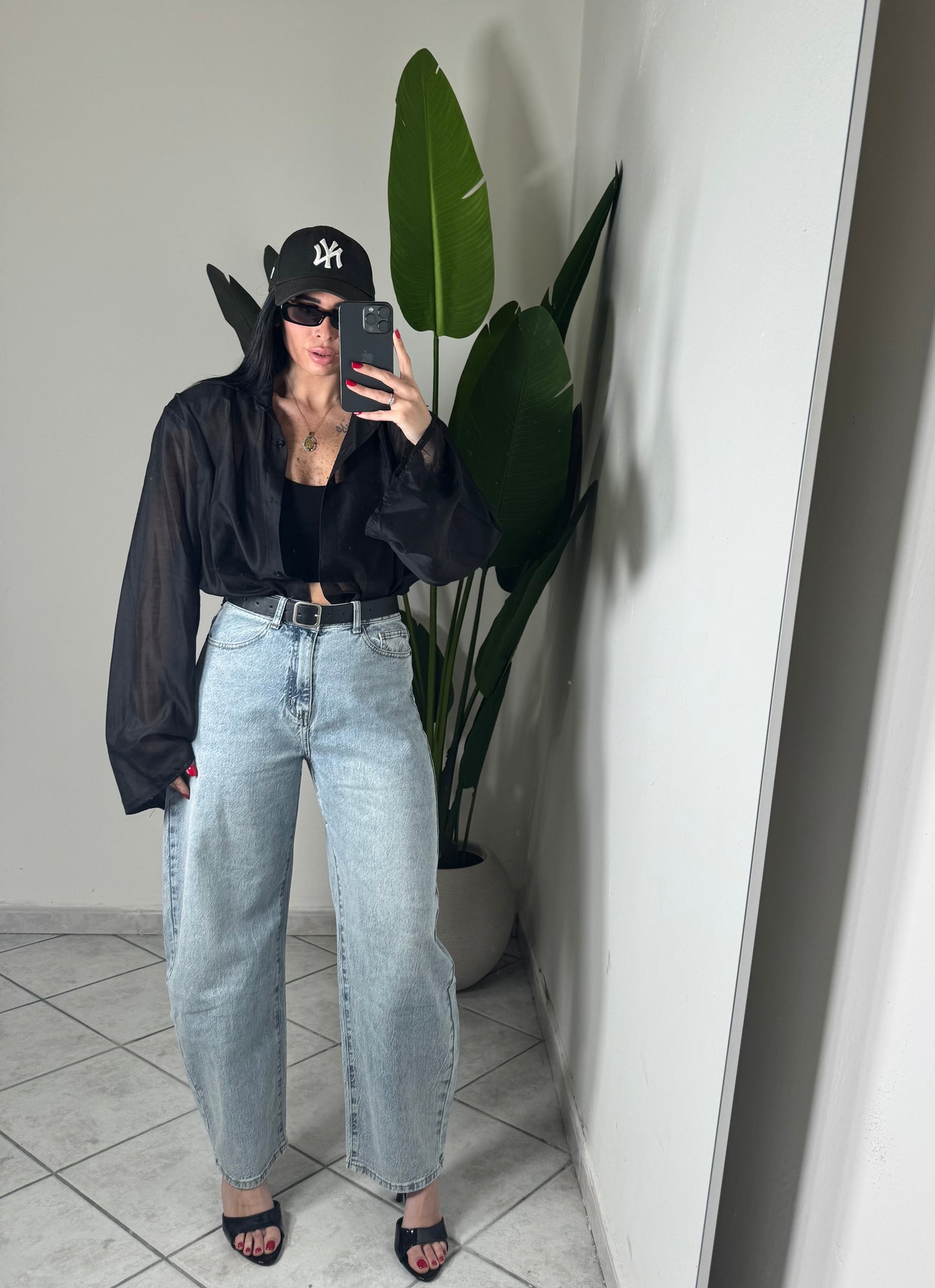 Jeans ballon con cintura