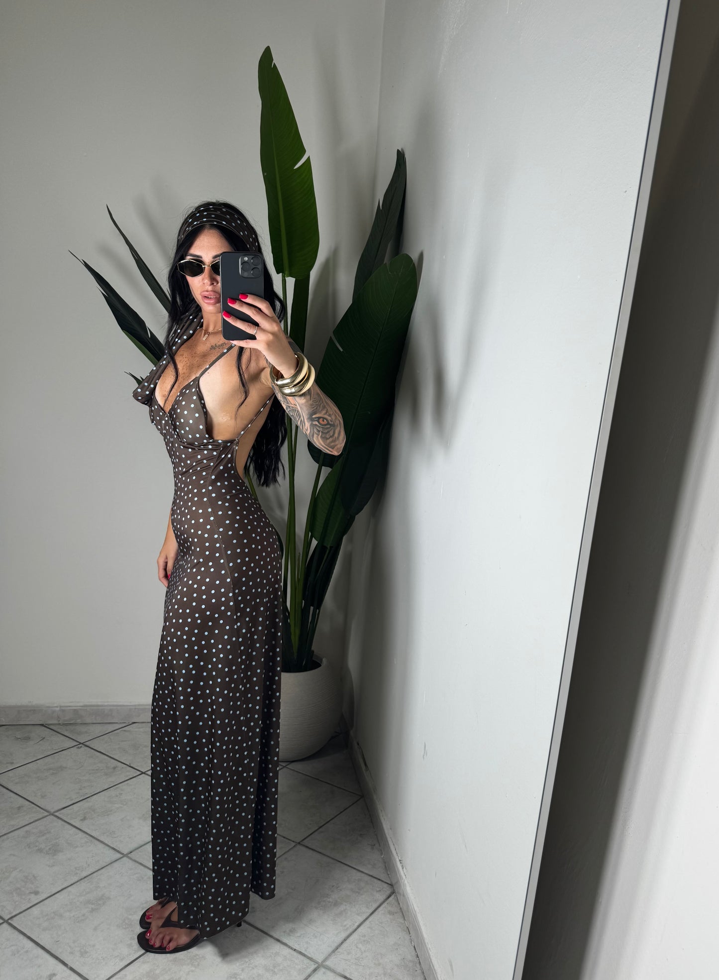 Long dress pois✨marrone