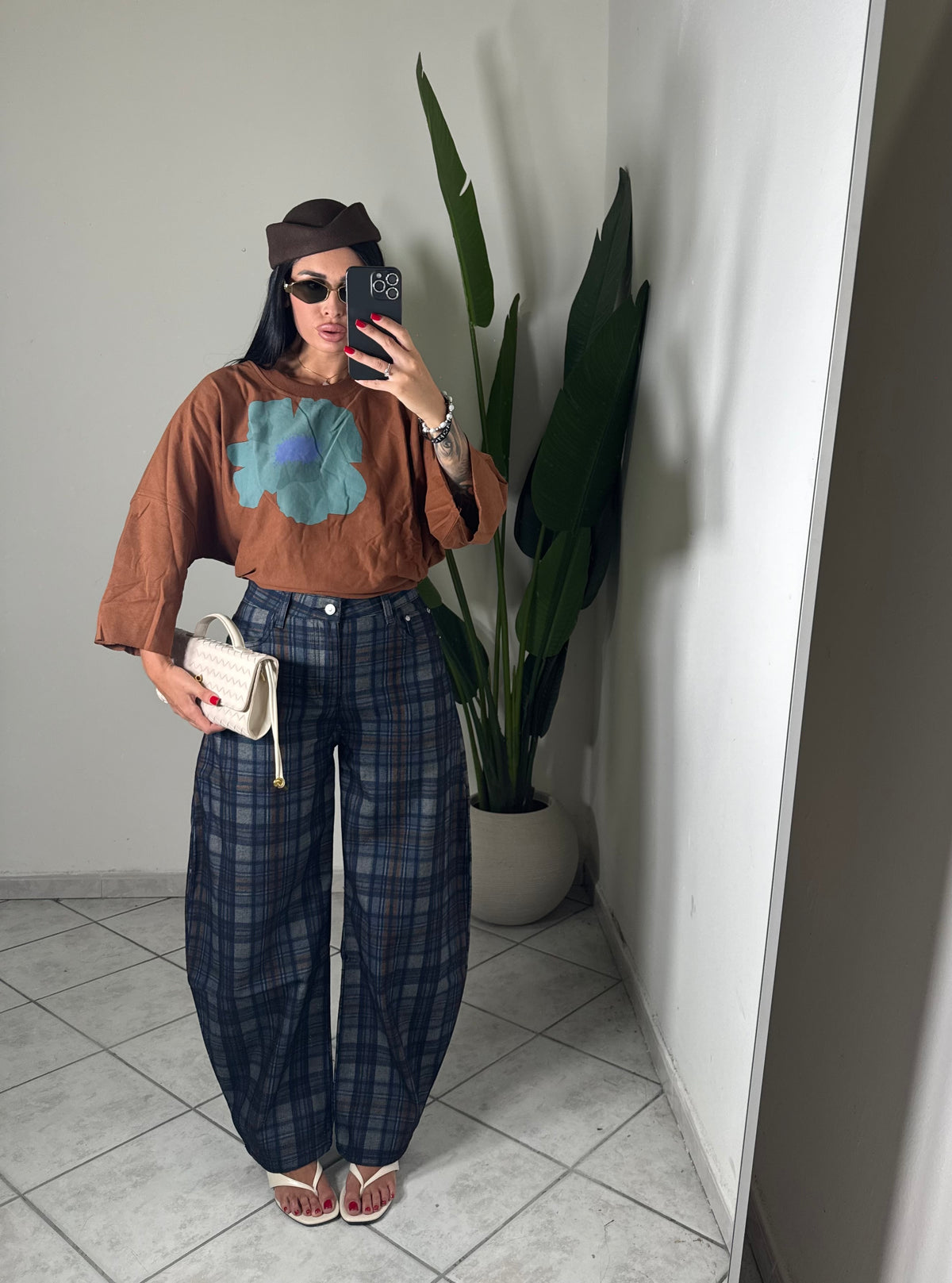 Jeans quadri ballon✨