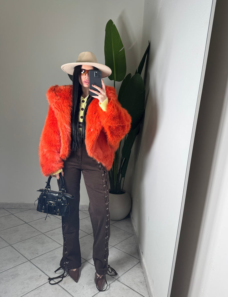 Jeans BROWN CON STRINGHE✨