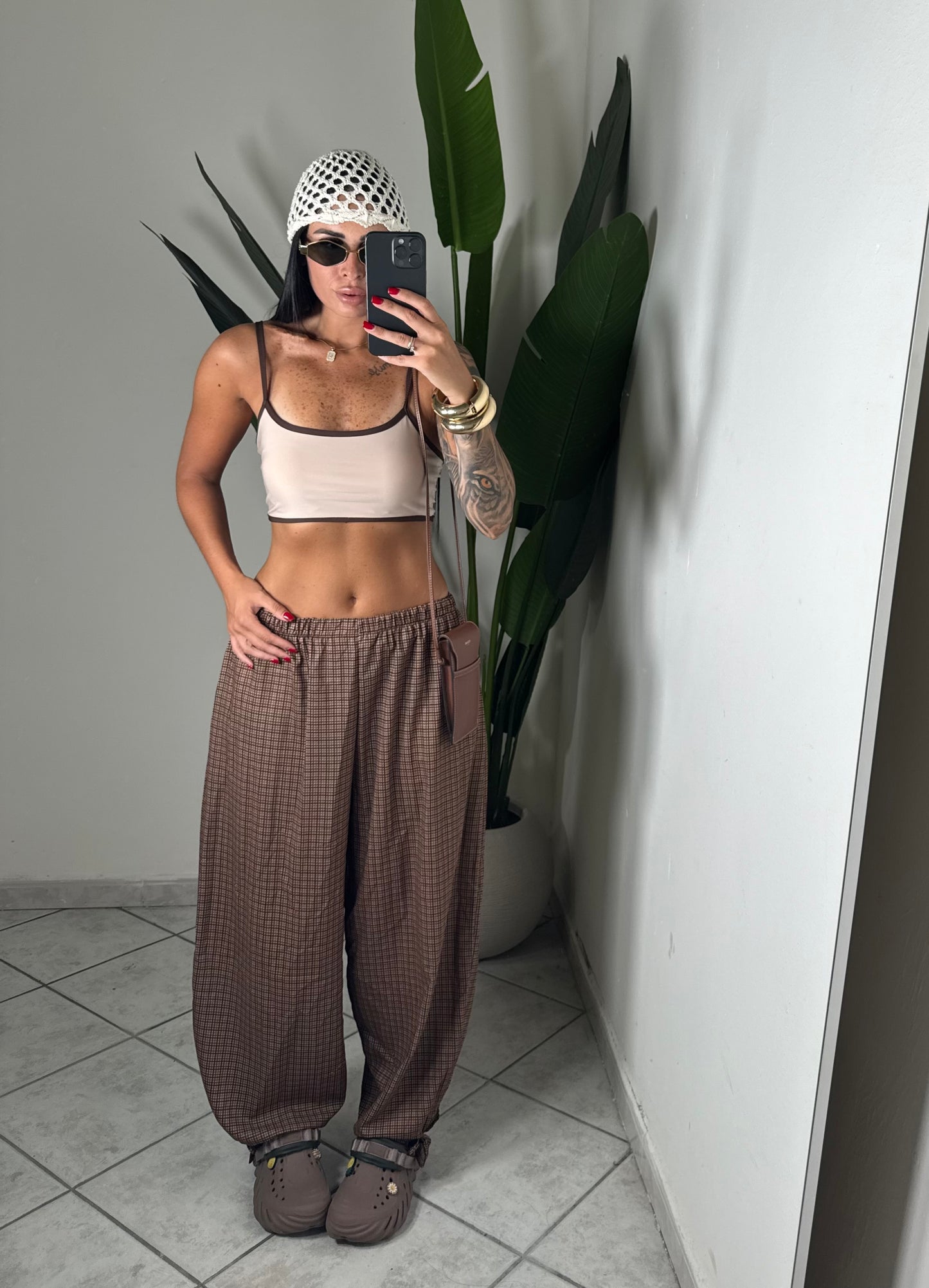 Pantalone quadretti✨marrone