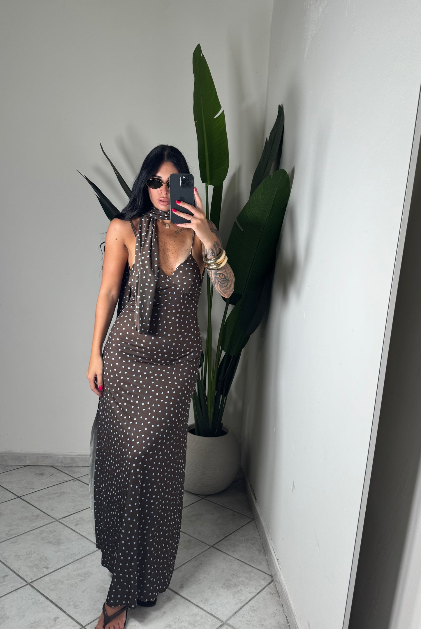 Long dress pois✨marrone
