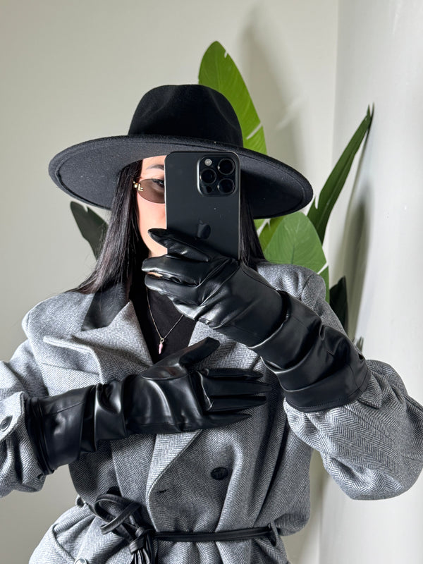 Guanti eco-pelle neri✨