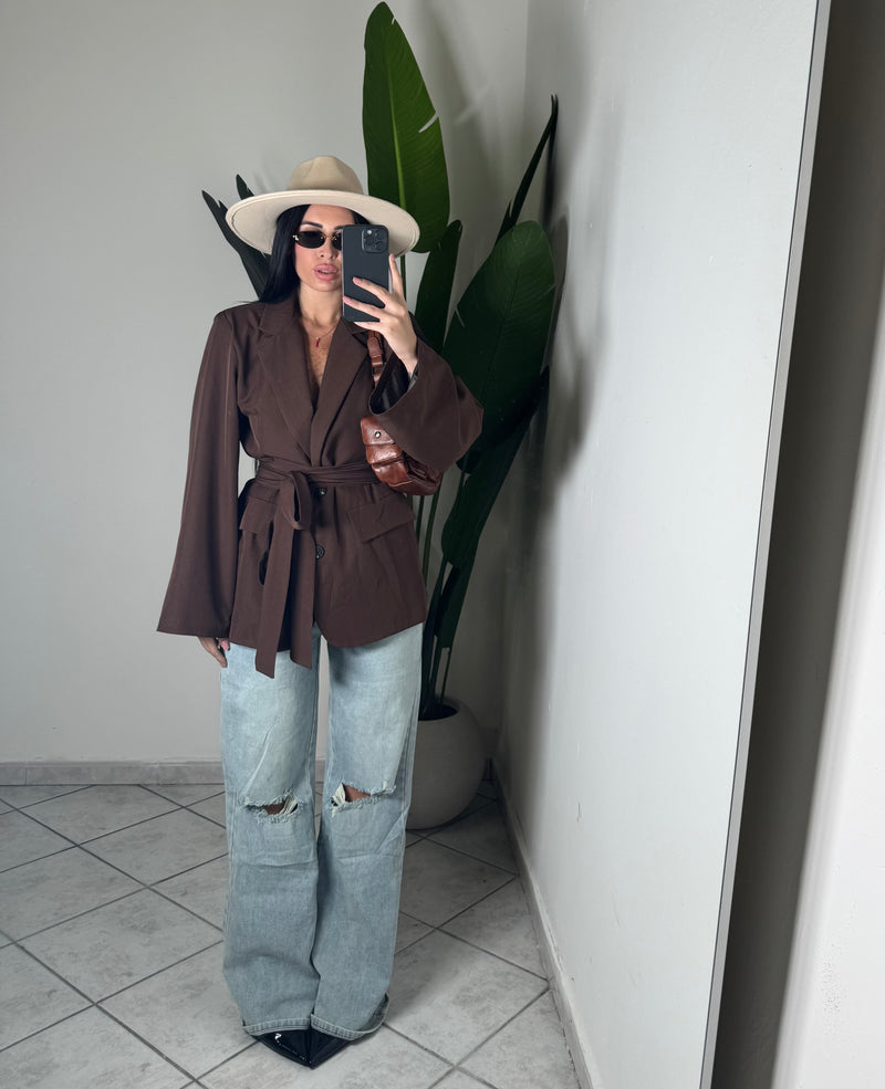 Blazer con cintura✨marrone