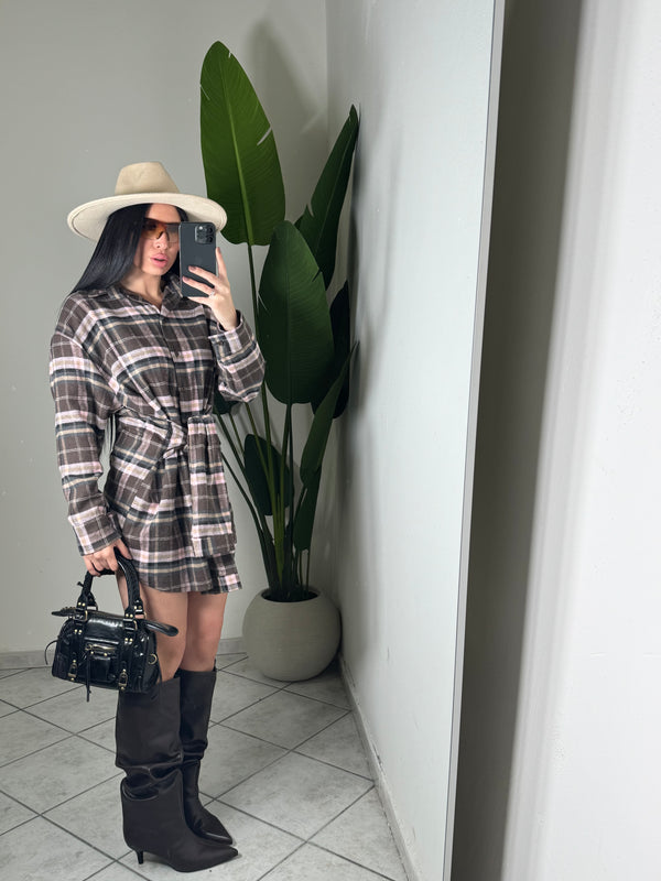 MAXI CAMICIONE FIOCCO✨marrone