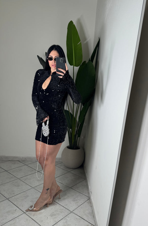 DRESS PAILLETTES ✨nero