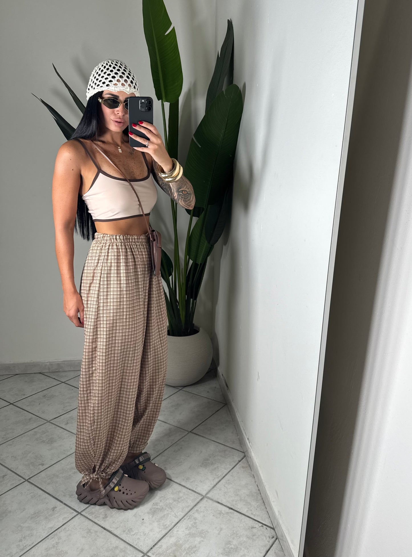 Pantalone quadretti✨beige