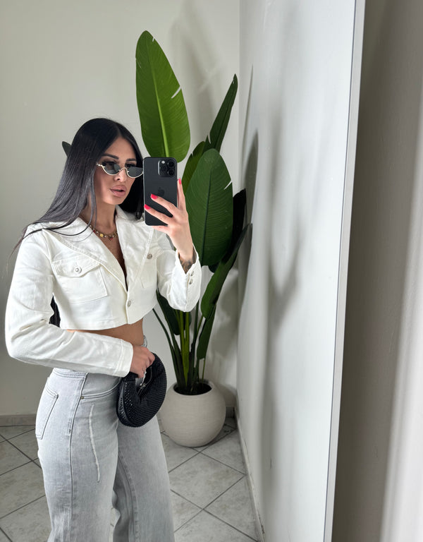 GIUBINETTO CROP MOOD ZARA BIANCO