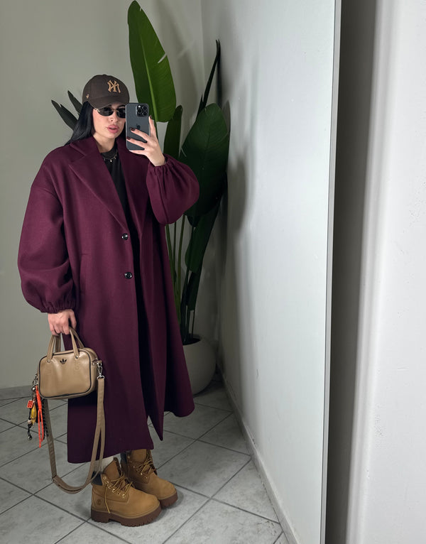 Maxi coat ballon✨Bordó