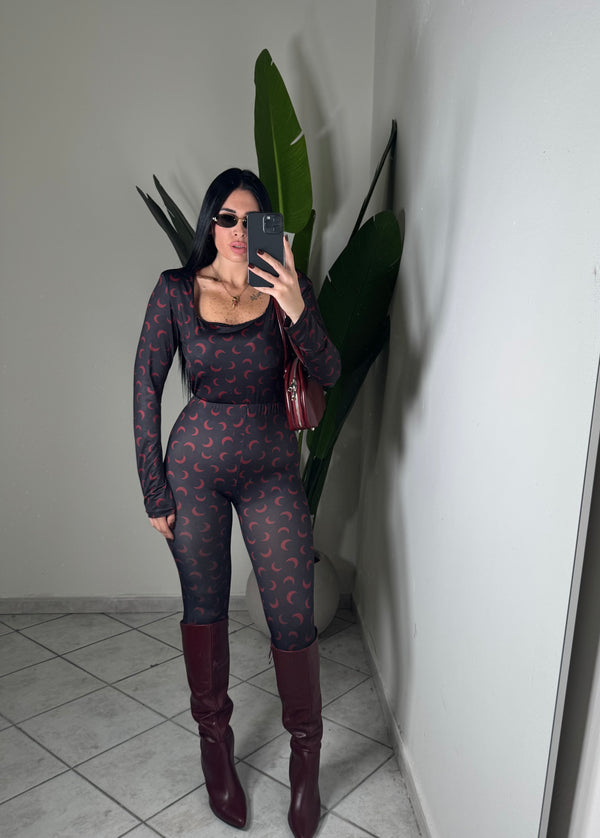 Coordinato luna scollo quadrato✨nero