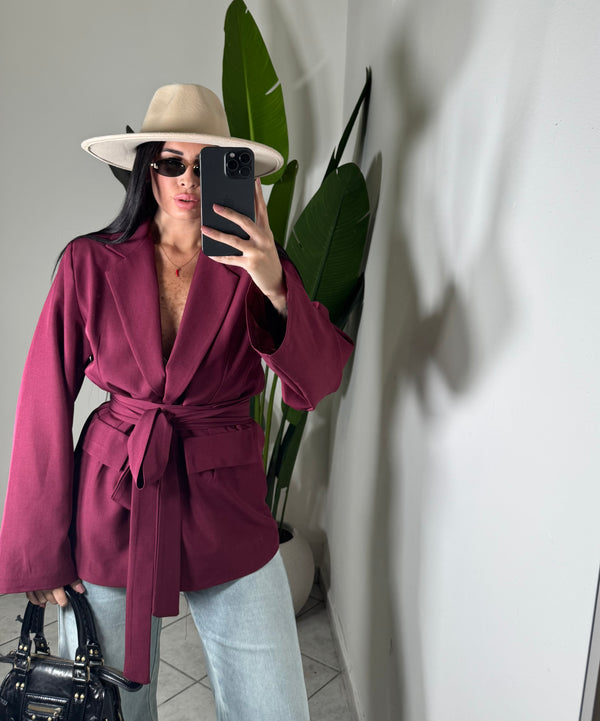 Blazer con cintura✨Bordó